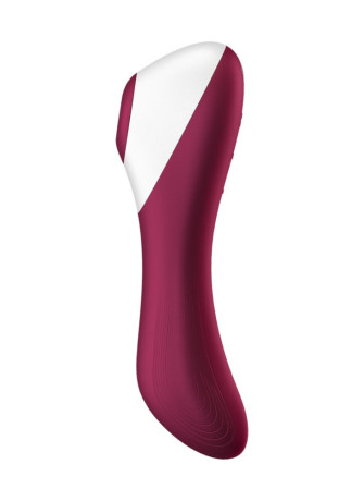 2 en 1 Vibromasseur et stimulateur de clitoris USB rouge Dual Crush Satisfyer - CC597786